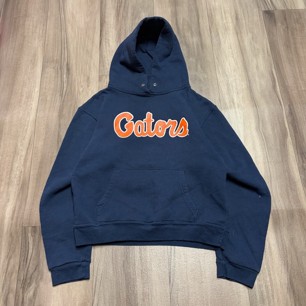 Florida Gators Hoodie Navy Blue Orange Script Logo Small NCAA UF Sweatshirt